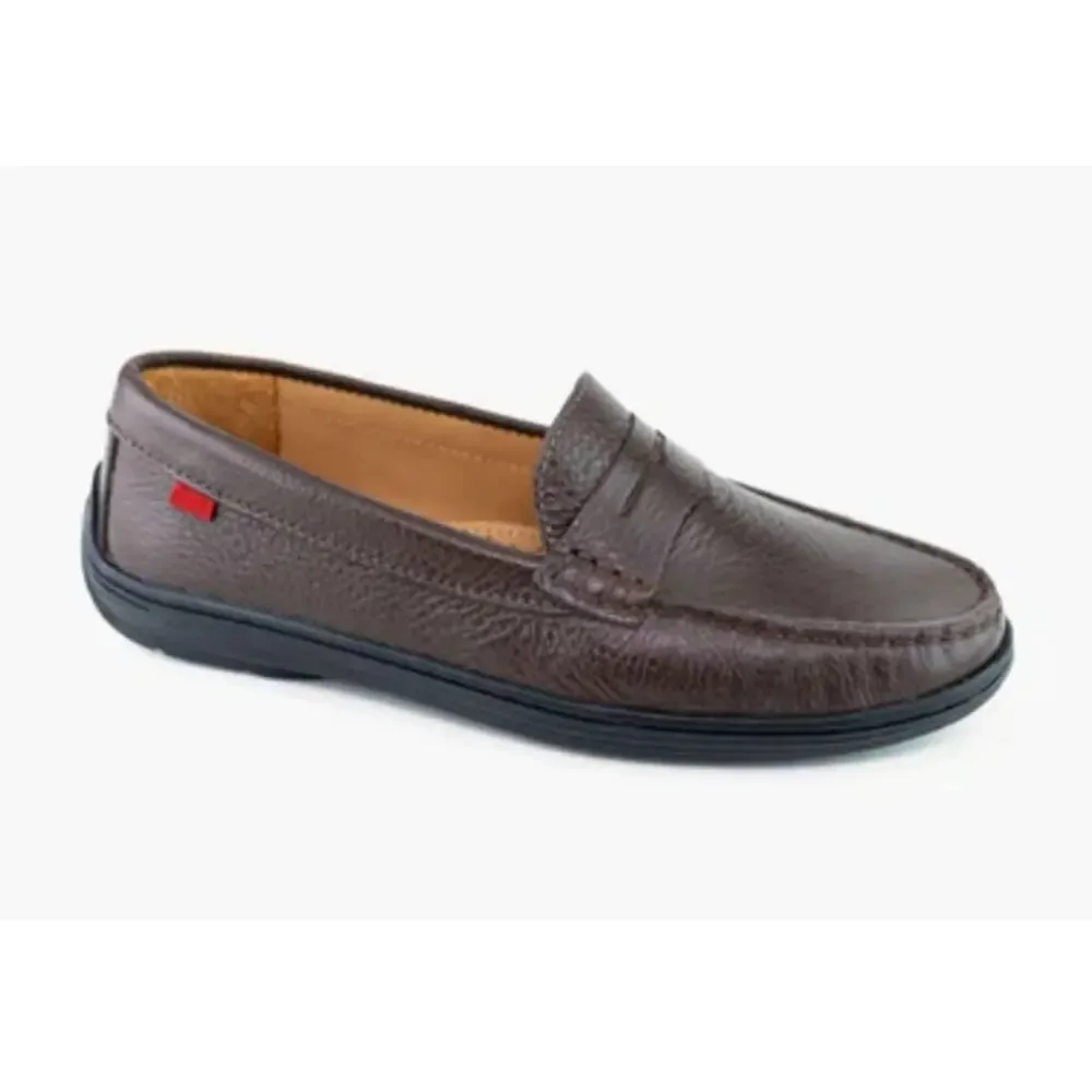 Marc Joseph Kids Brown Grainy Union Street Moccasin Loafer Shoes Size 13